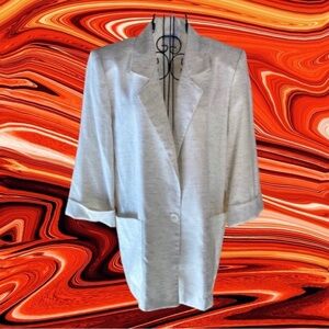 Vintage Apparenza Lightweight Cream Heathered Classic Blazer Size Medium
